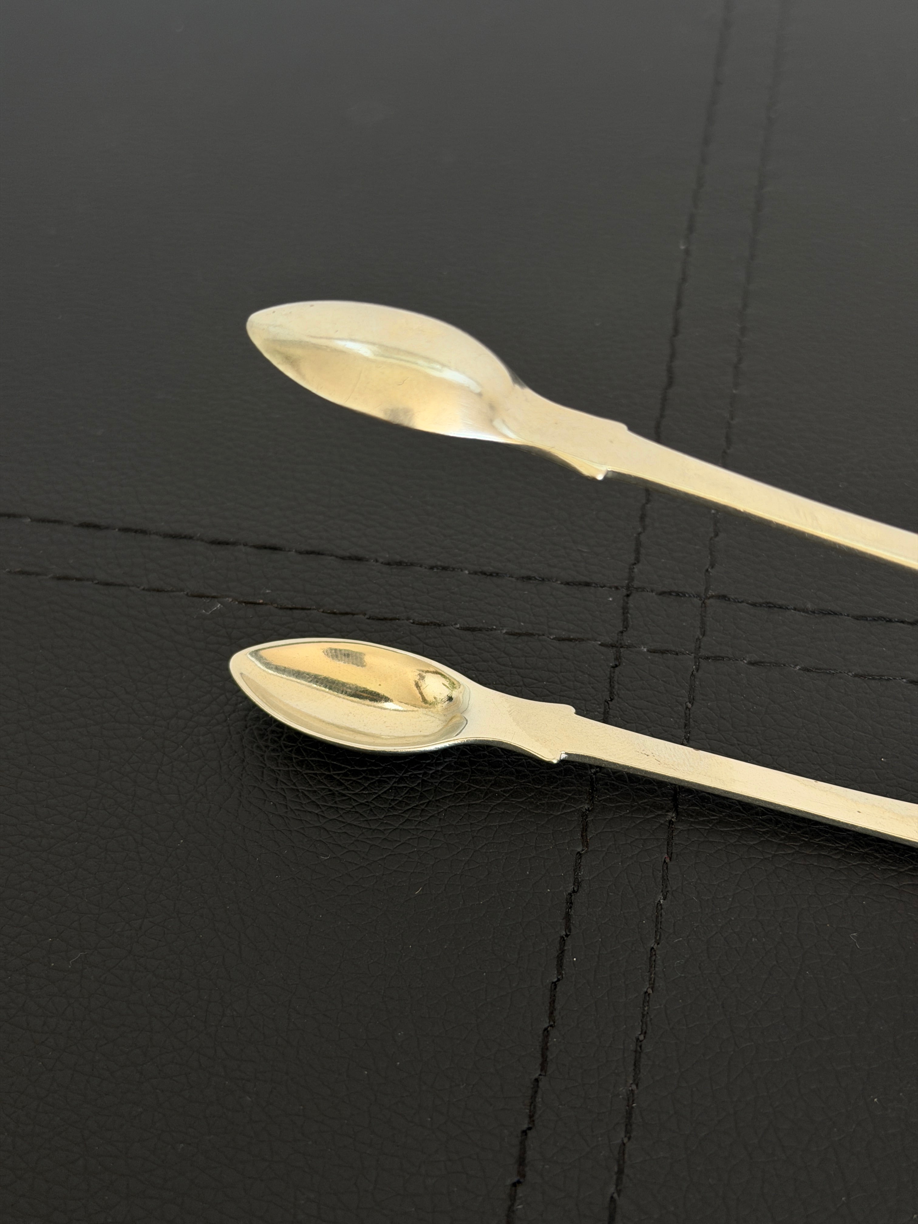 Large Antique Silver Tongs