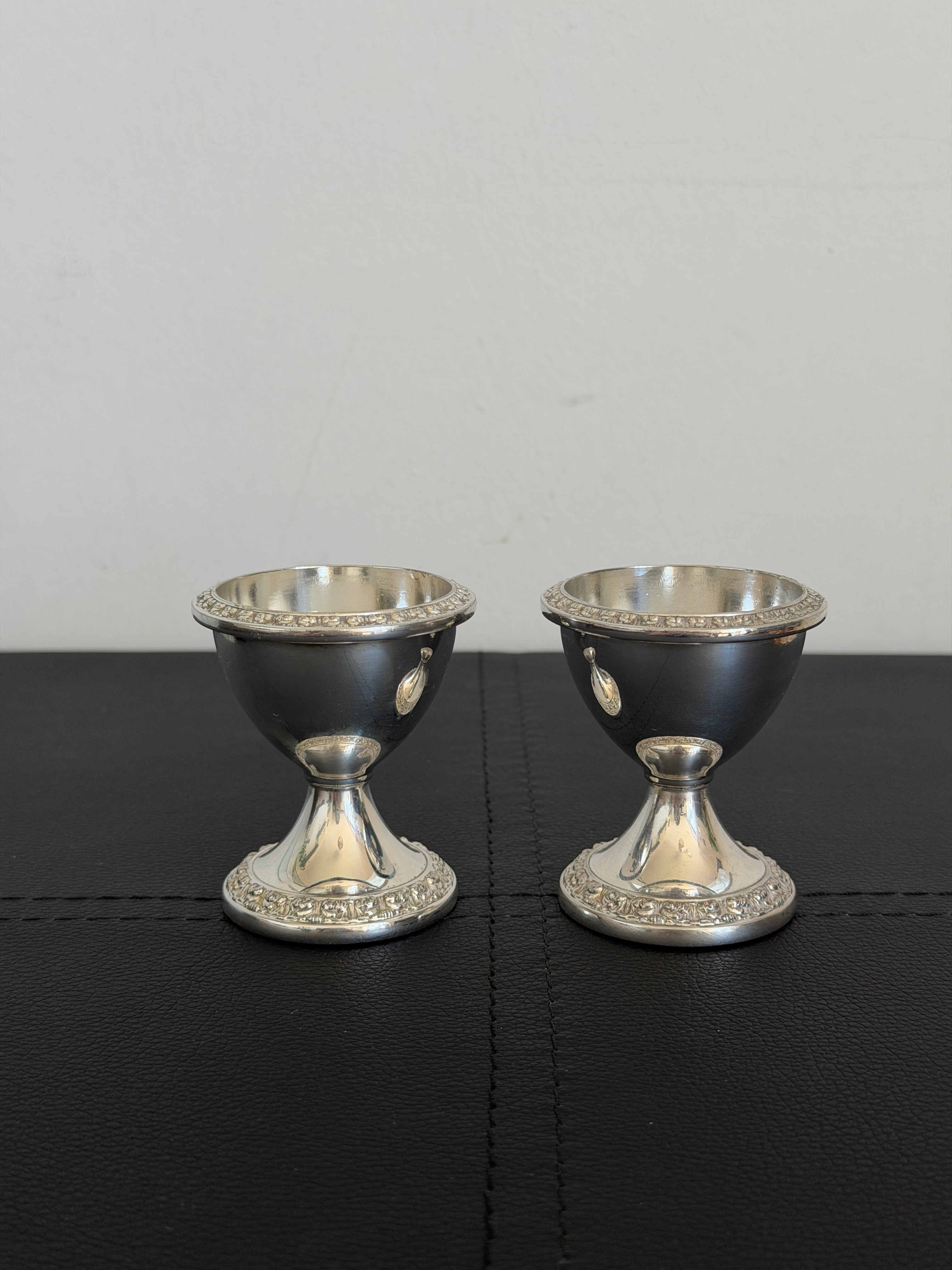 Pair of Vintage Silver Egg Cups