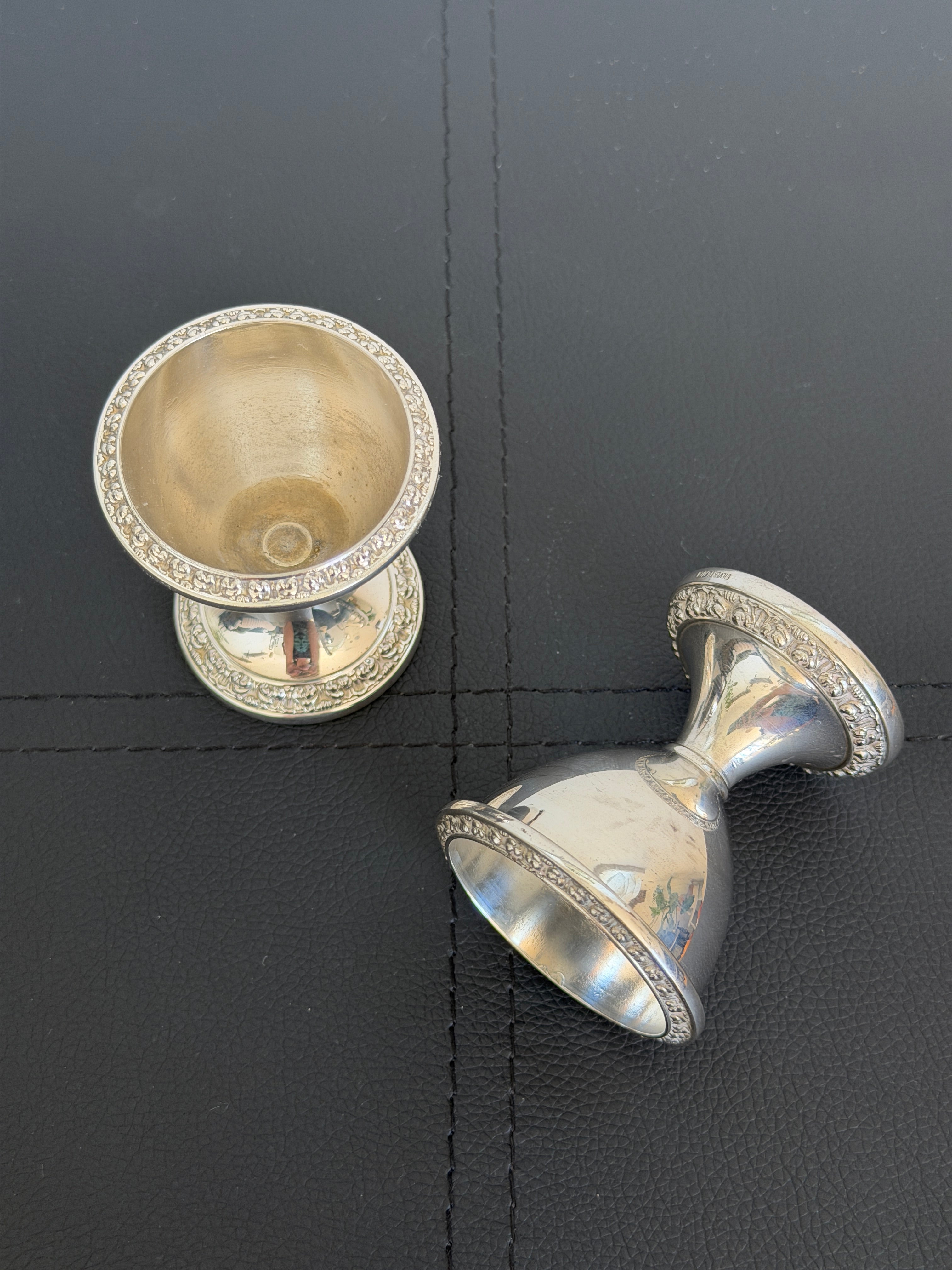 Pair of Vintage Silver Egg Cups
