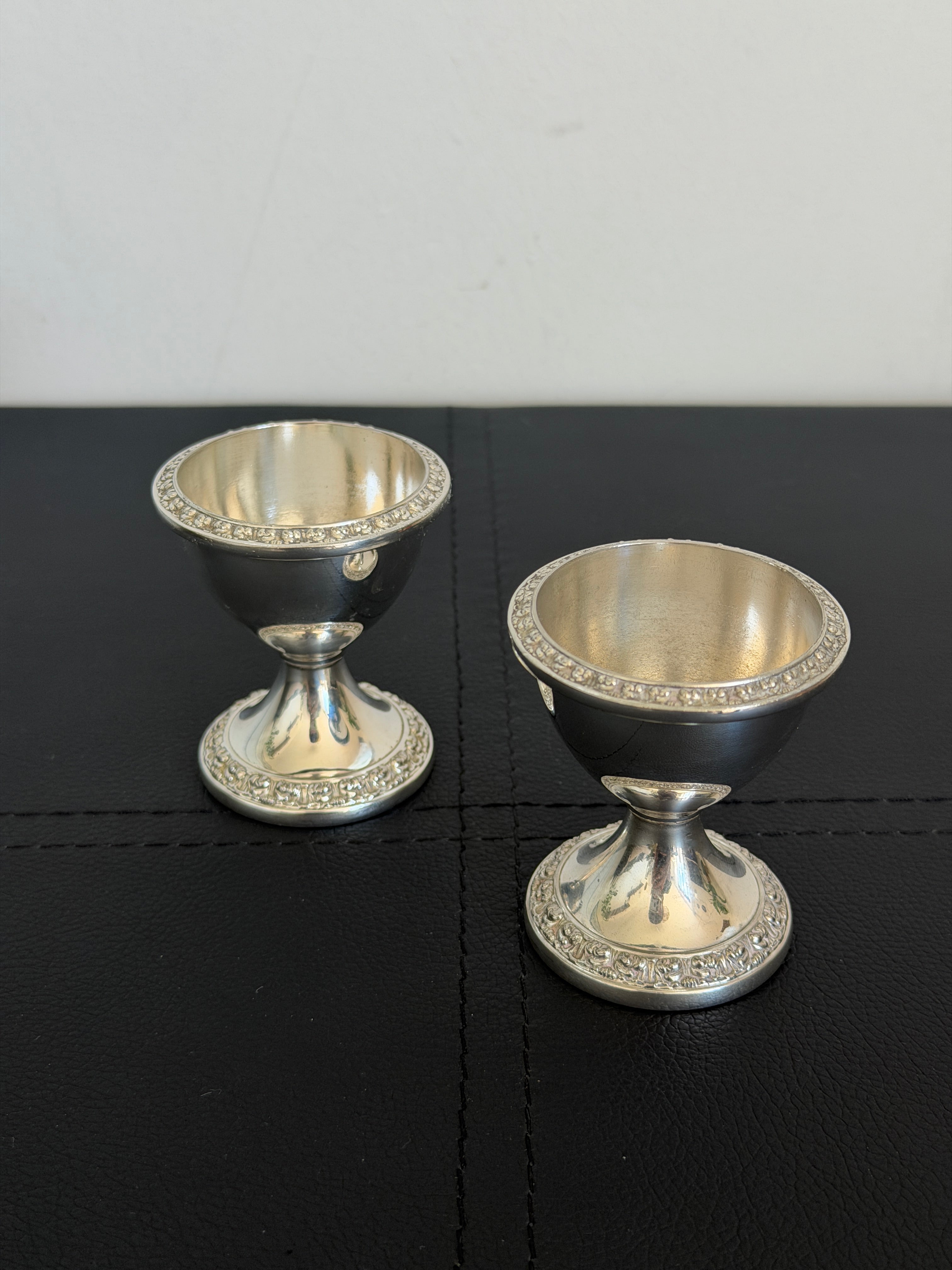 Pair of Vintage Silver Egg Cups