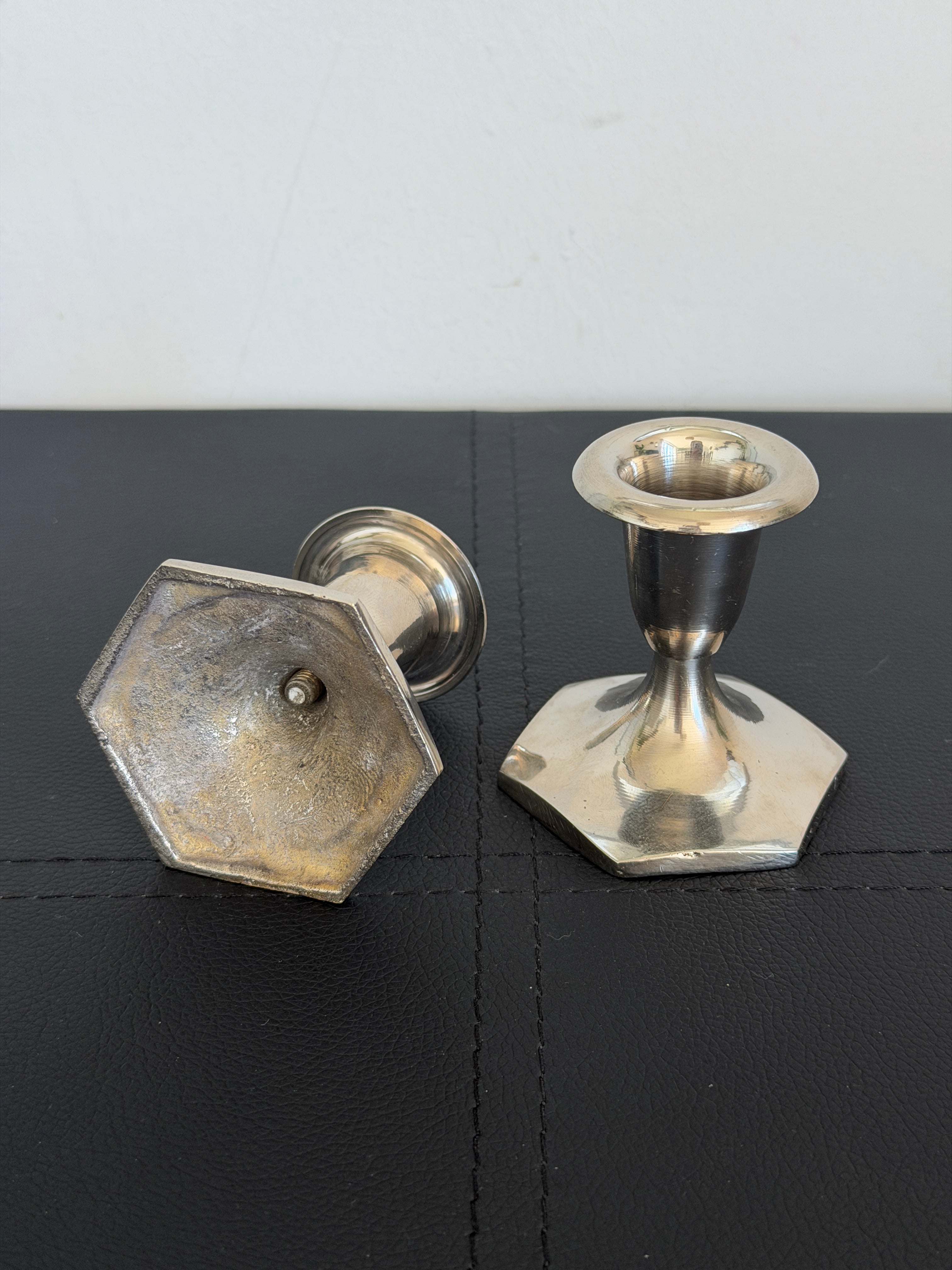 Pair of Vintage Silver Candlestick Holders