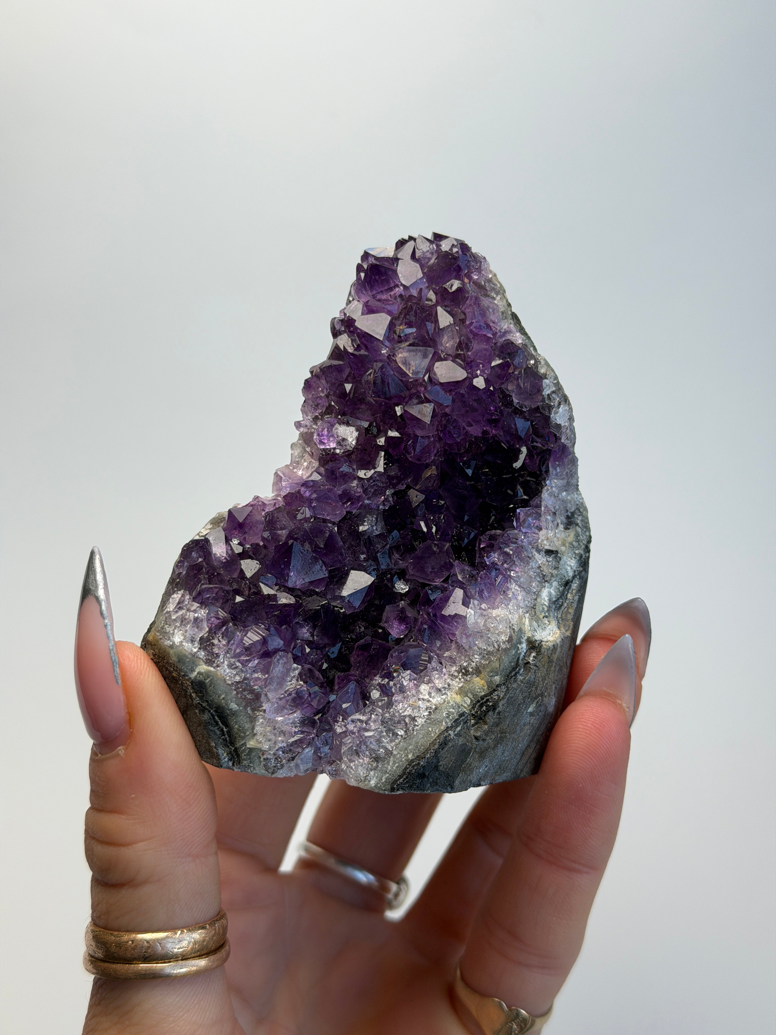 Amethyst Cut Base, Uruguay, A Amethyst Uruguay - Haus of Moss + Moon