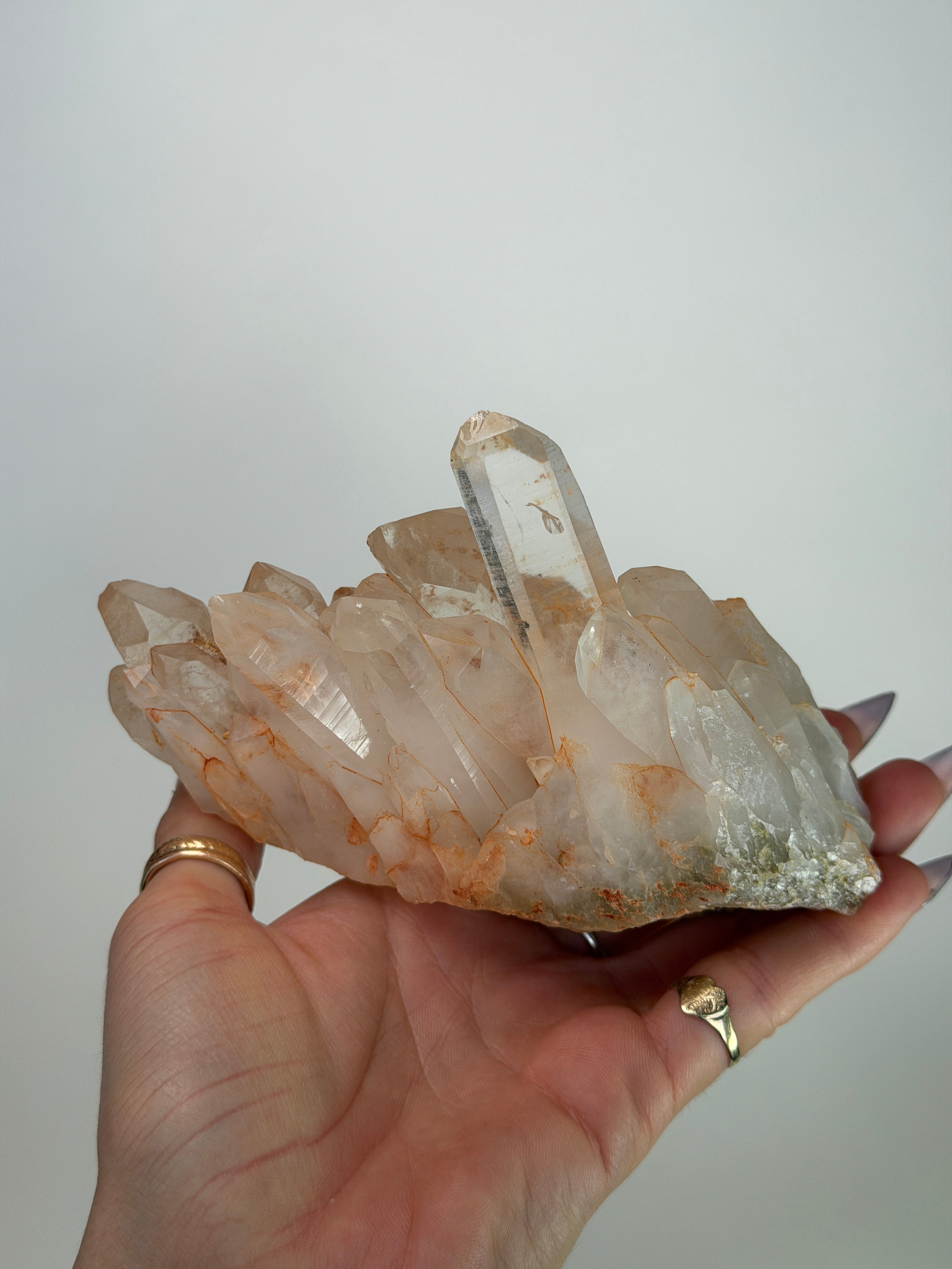 Pink Madagascan Clear Quartz, J Iron Quartz Madagascar - Haus of Moss + Moon - Pink Clear Quartz