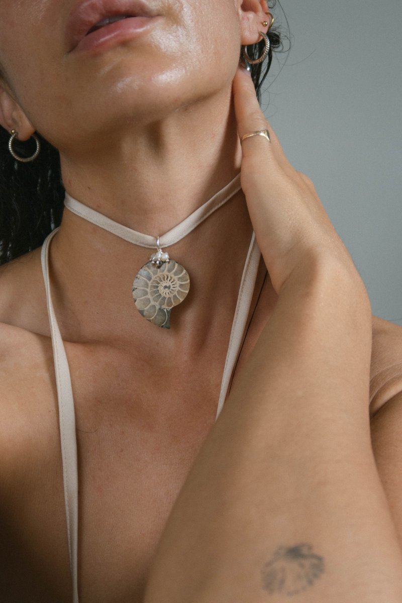 APHRODITE Ammonite Choker | palmworks x hom+m JewelleryHaus of Moss + Moon- Haus of Moss and Moon