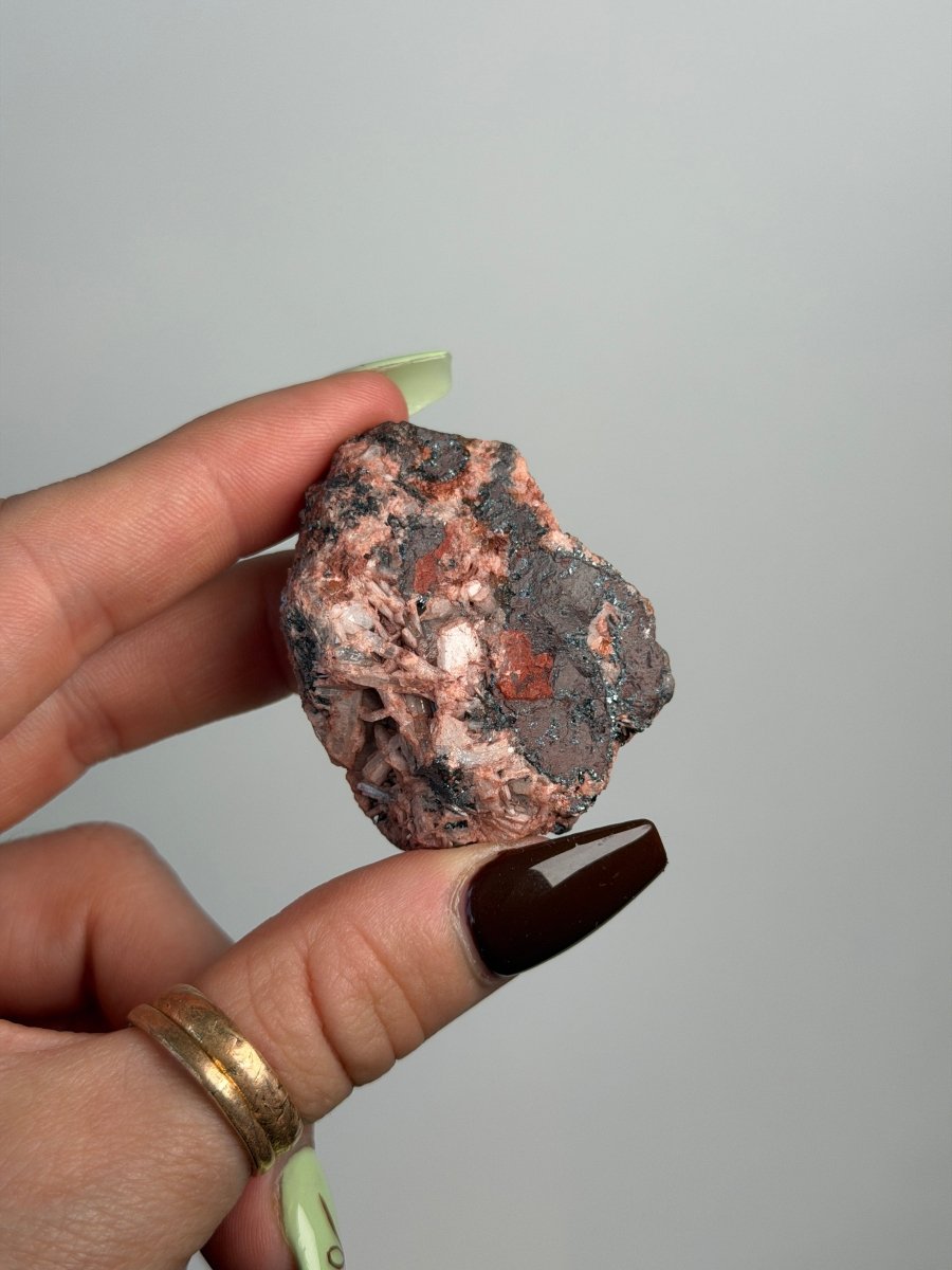 Baryte and Specularite in Hematite, Cumbria Specular Hematite QuartzCumbria - Haus of Moss + Moon