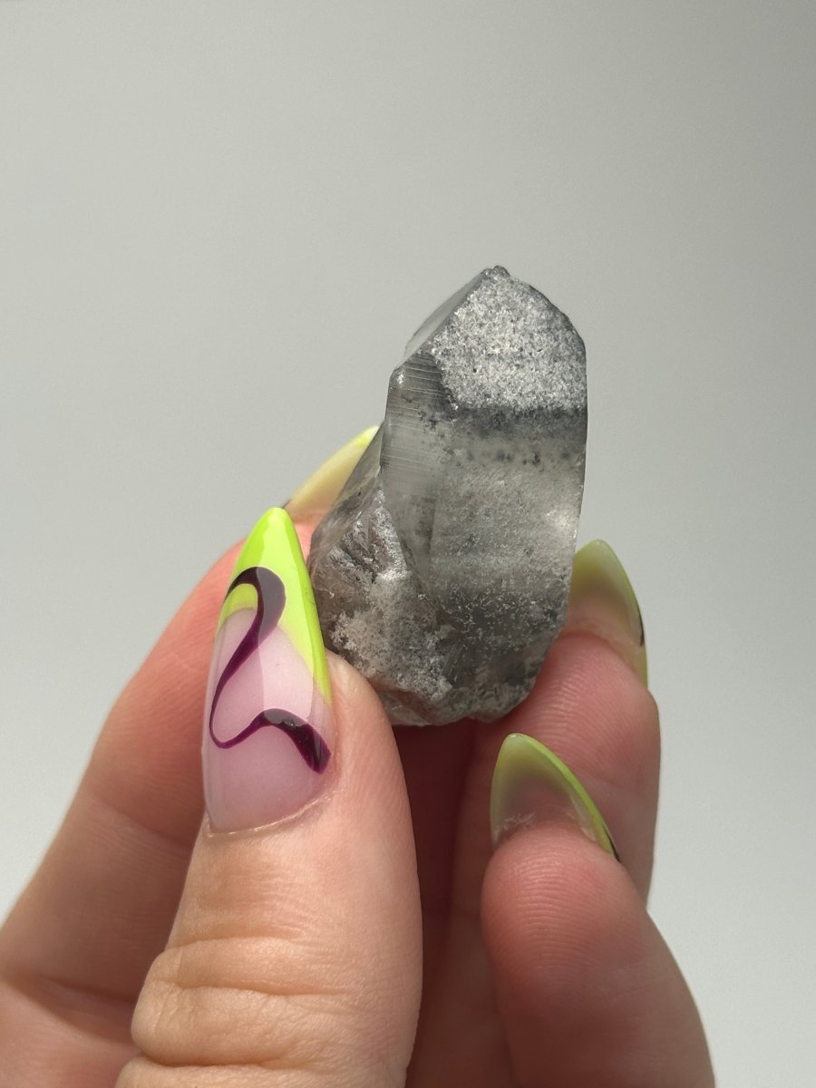 Black Tip Phantom Quartz Point, Bahia, Brazil, B Included QuartzBrazil - Haus of Moss + Moon
