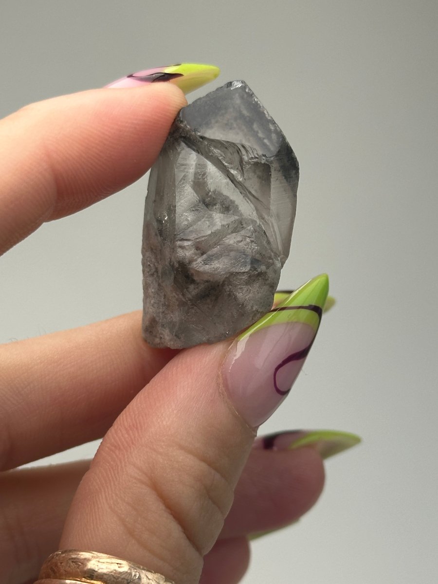 Black Tip Phantom Quartz Point, Bahia, Brazil, B Included QuartzBrazil - Haus of Moss + Moon