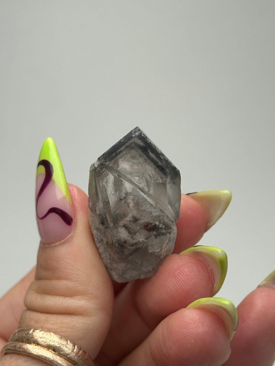 Black Tip Phantom Quartz Point, Bahia, Brazil, B Included QuartzBrazil - Haus of Moss + Moon