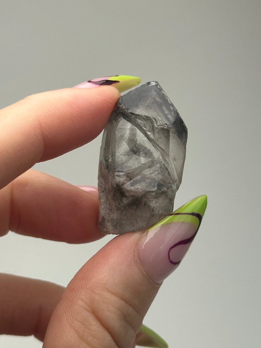 Black Tip Phantom Quartz Point, Bahia, Brazil, B Included QuartzBrazil - Haus of Moss + Moon