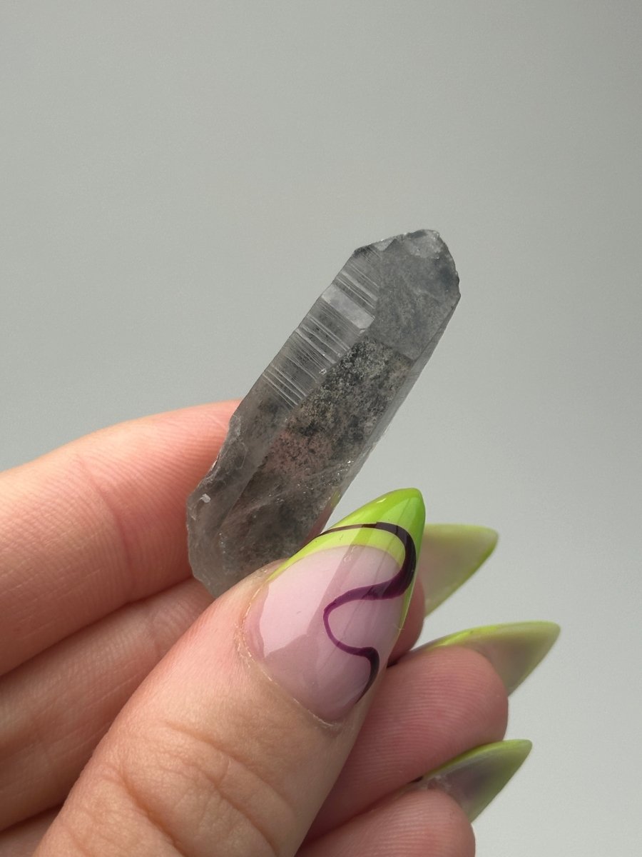 Black Tip Phantom Quartz Point, Bahia, Brazil, C Included QuartzBrazil - Haus of Moss + Moon