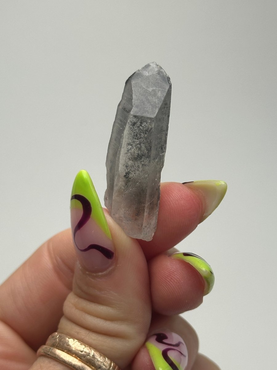 Black Tip Phantom Quartz Point, Bahia, Brazil, C Included QuartzBrazil - Haus of Moss + Moon