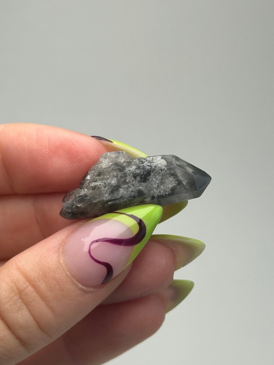 Black Tip Phantom Quartz Point, Bahia, Brazil, D Included QuartzBrazil - Haus of Moss + Moon