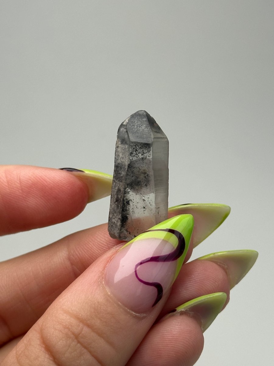 Black Tip Phantom Quartz Point, Bahia, Brazil, E Included QuartzBrazil - Haus of Moss + Moon