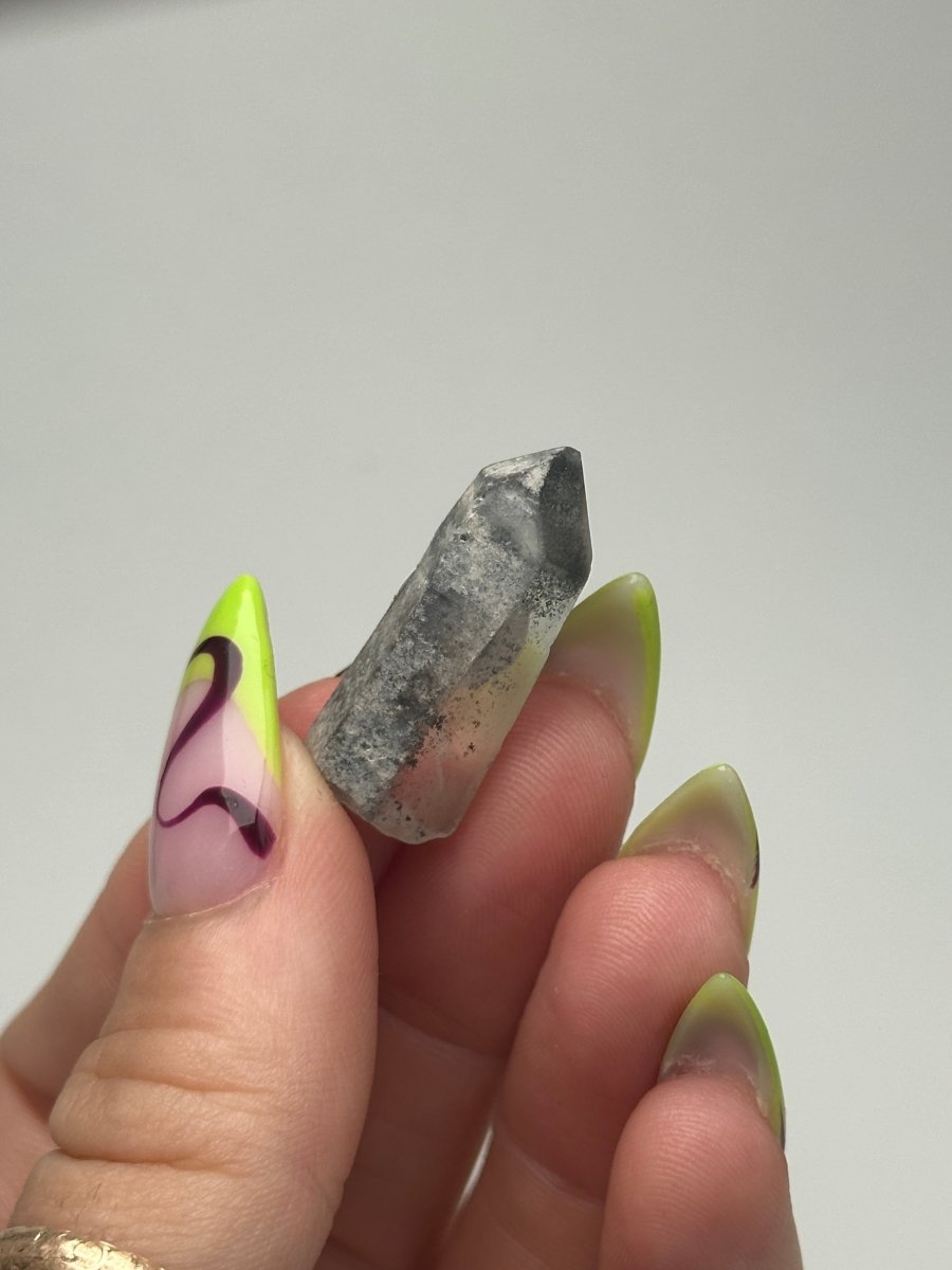 Black Tip Phantom Quartz Point, Bahia, Brazil, E Included QuartzBrazil - Haus of Moss + Moon