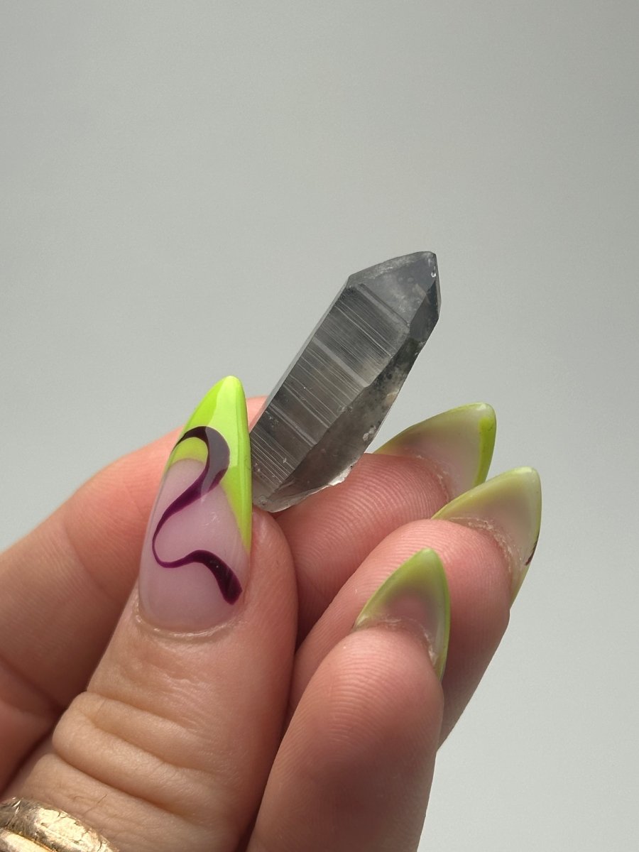 Black Tip Phantom Quartz Point, Bahia, Brazil, E Included QuartzBrazil - Haus of Moss + Moon