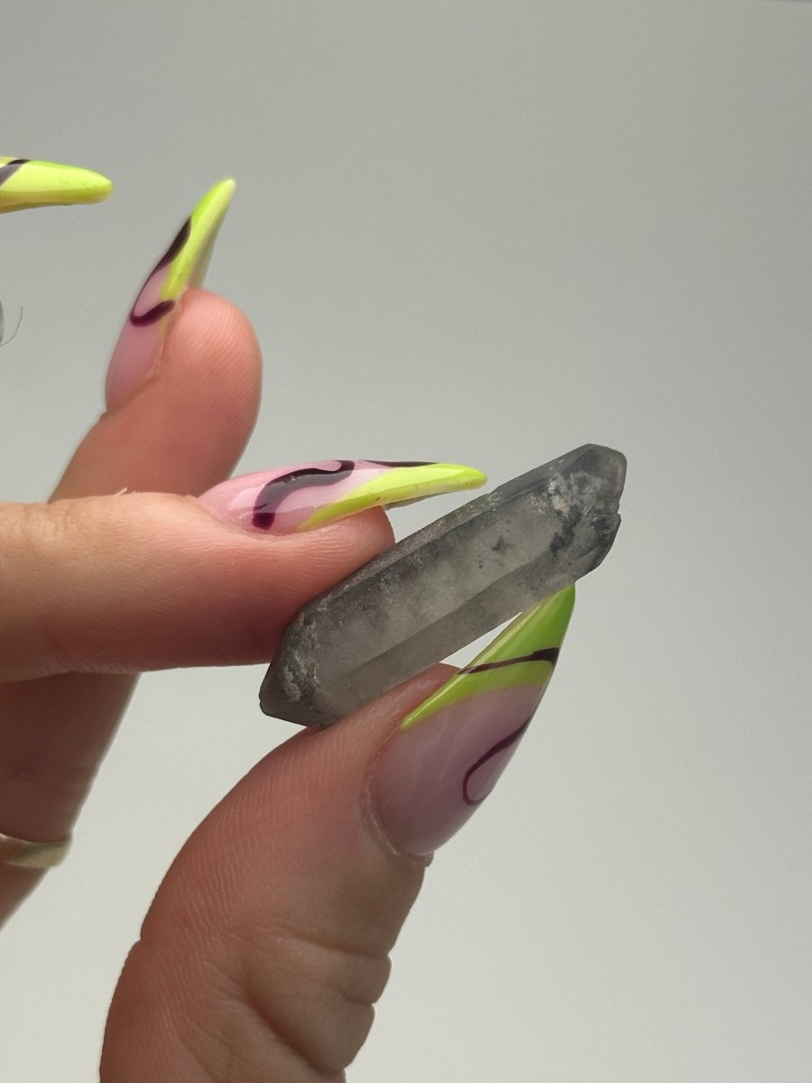 Black Tip Phantom Quartz Point, Bahia, Brazil, F Included QuartzBrazil - Haus of Moss + Moon