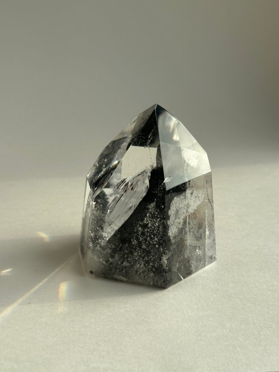 Black Tip Phantom Quartz Polished Tower, Brazil Included QuartzBrazil - Haus of Moss + Moon