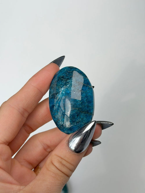 Blue Apatite Pebble ApatiteMadagascar- Haus of Moss and Moon