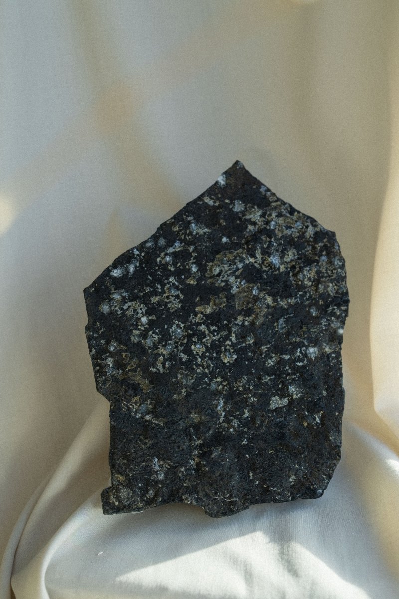 Blue Chalcedony Slab with Stilbite, Zeolites, E ZeolitesIndia - Haus of Moss + Moon