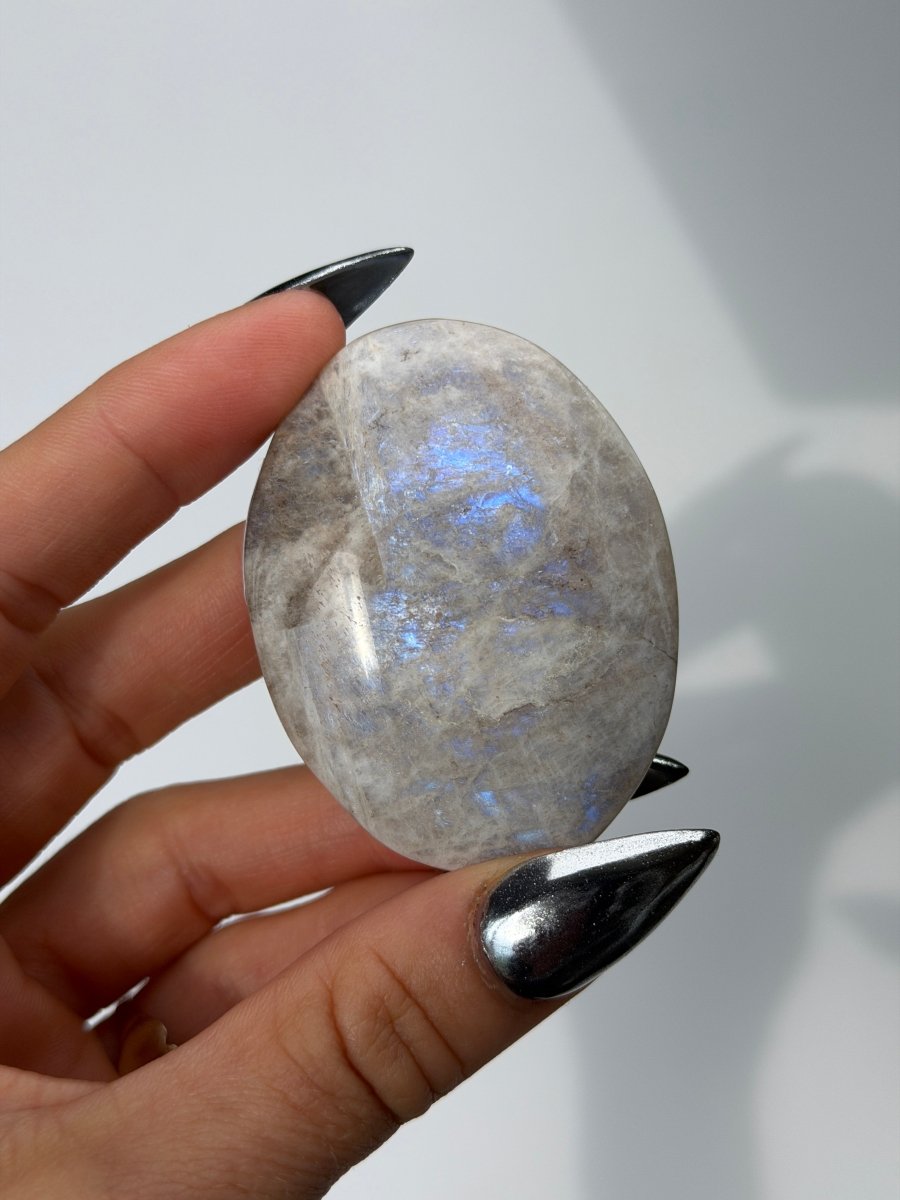 Blue Flash Moonstone, B MoonstoneMadagascar- Haus of Moss and Moon