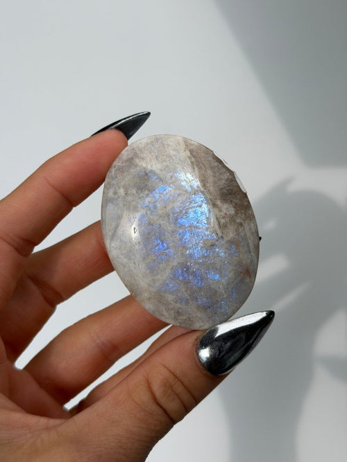 Blue Flash Moonstone, B MoonstoneMadagascar- Haus of Moss and Moon