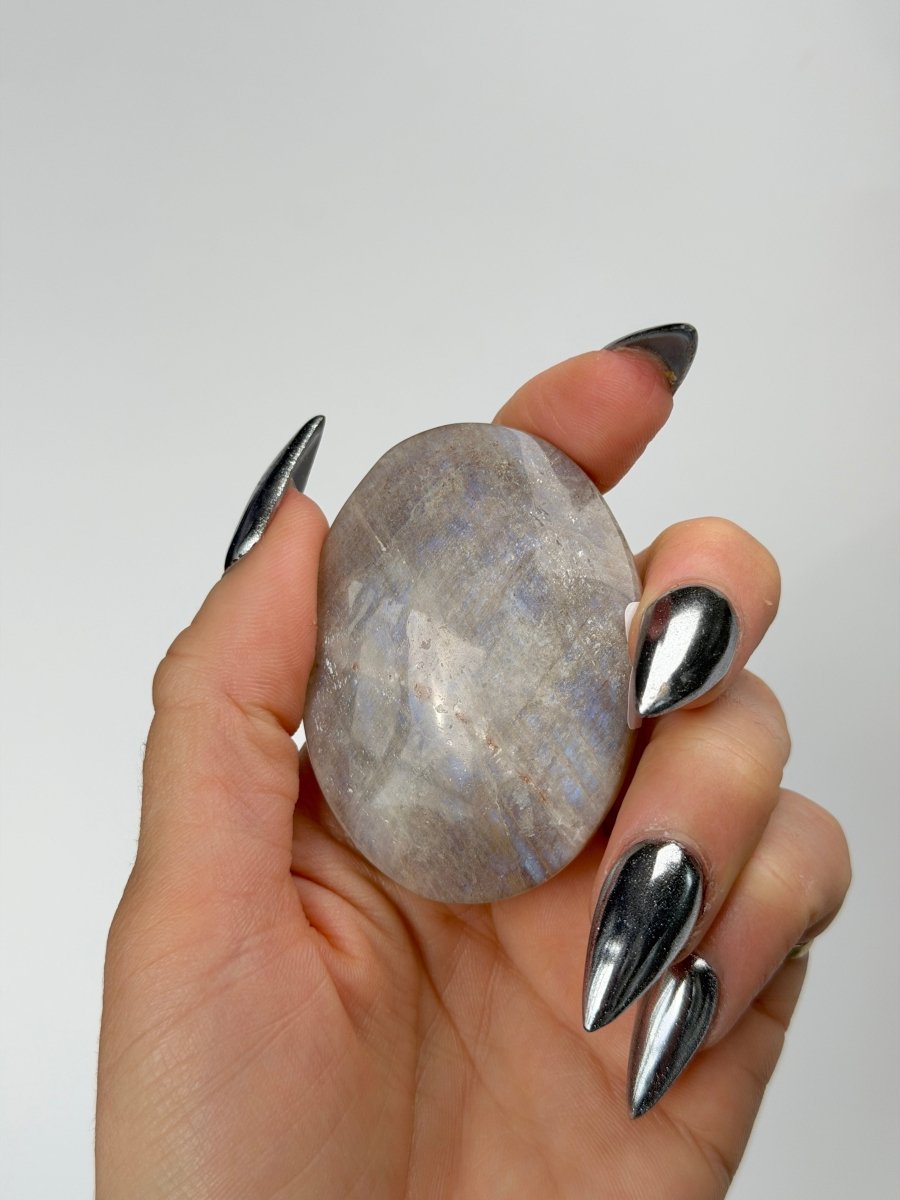 Blue Flash Moonstone, C MoonstoneMadagascar- Haus of Moss and Moon