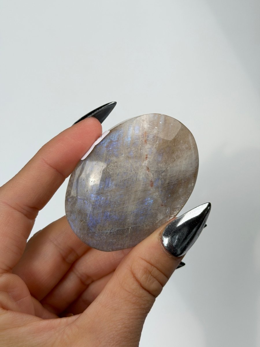 Blue Flash Moonstone, C MoonstoneMadagascar- Haus of Moss and Moon