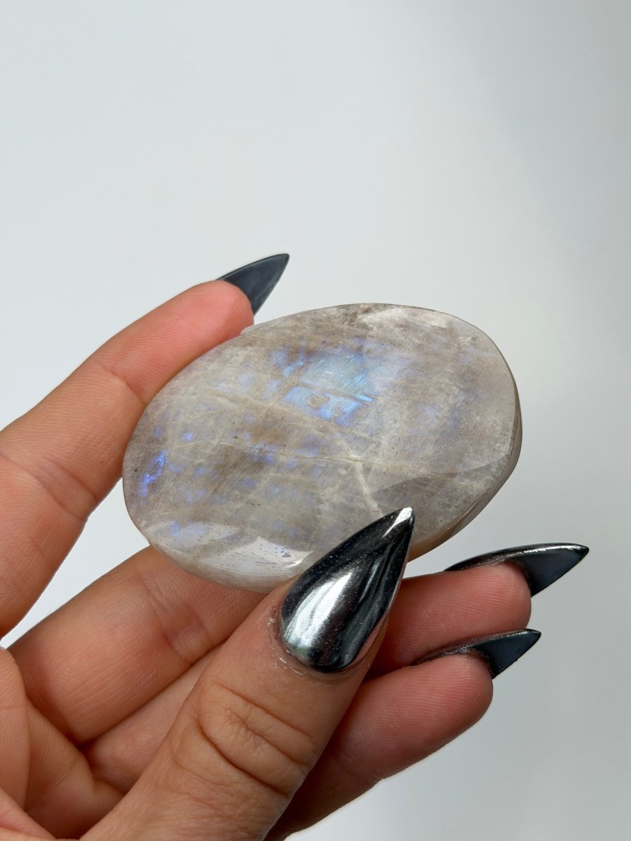 Blue Flash Moonstone, C MoonstoneMadagascar- Haus of Moss and Moon