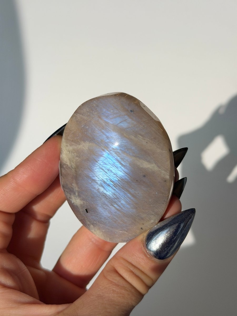 Blue Flash Moonstone, D MoonstoneMadagascar- Haus of Moss and Moon