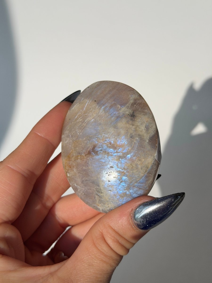 Blue Flash Moonstone, D MoonstoneMadagascar- Haus of Moss and Moon