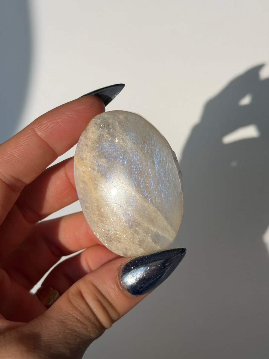 Blue Flash Moonstone, F MoonstoneMadagascar- Haus of Moss and Moon