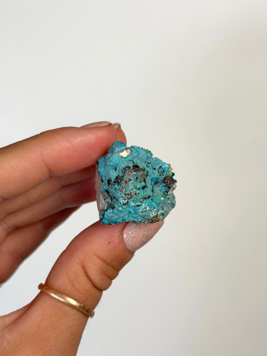 Chrysocolla on Quartz, Peru, B ChrysocollaPeru- Haus of Moss and Moon