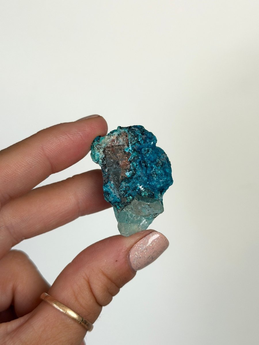 Chrysocolla on Quartz, Peru, C ChrysocollaPeru- Haus of Moss and Moon