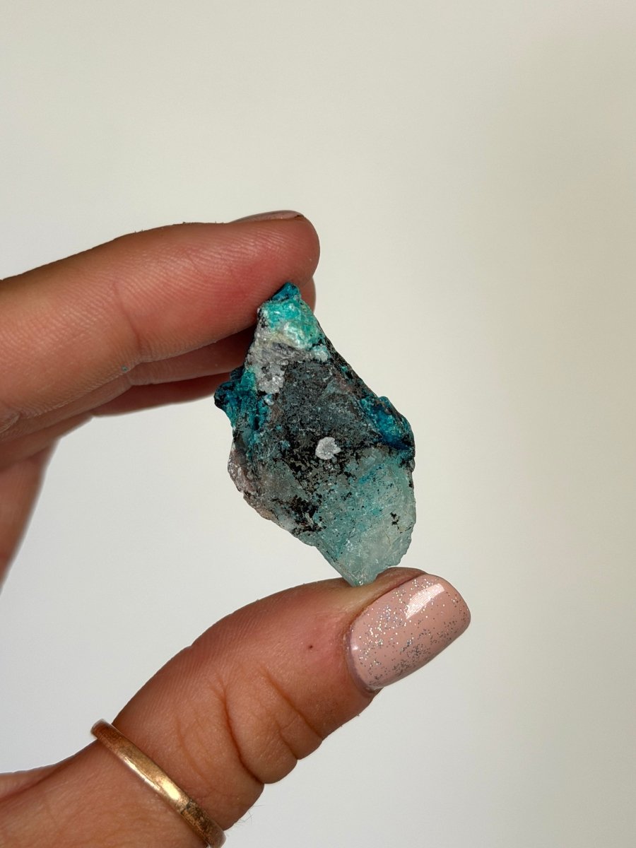 Chrysocolla on Quartz, Peru, C ChrysocollaPeru- Haus of Moss and Moon