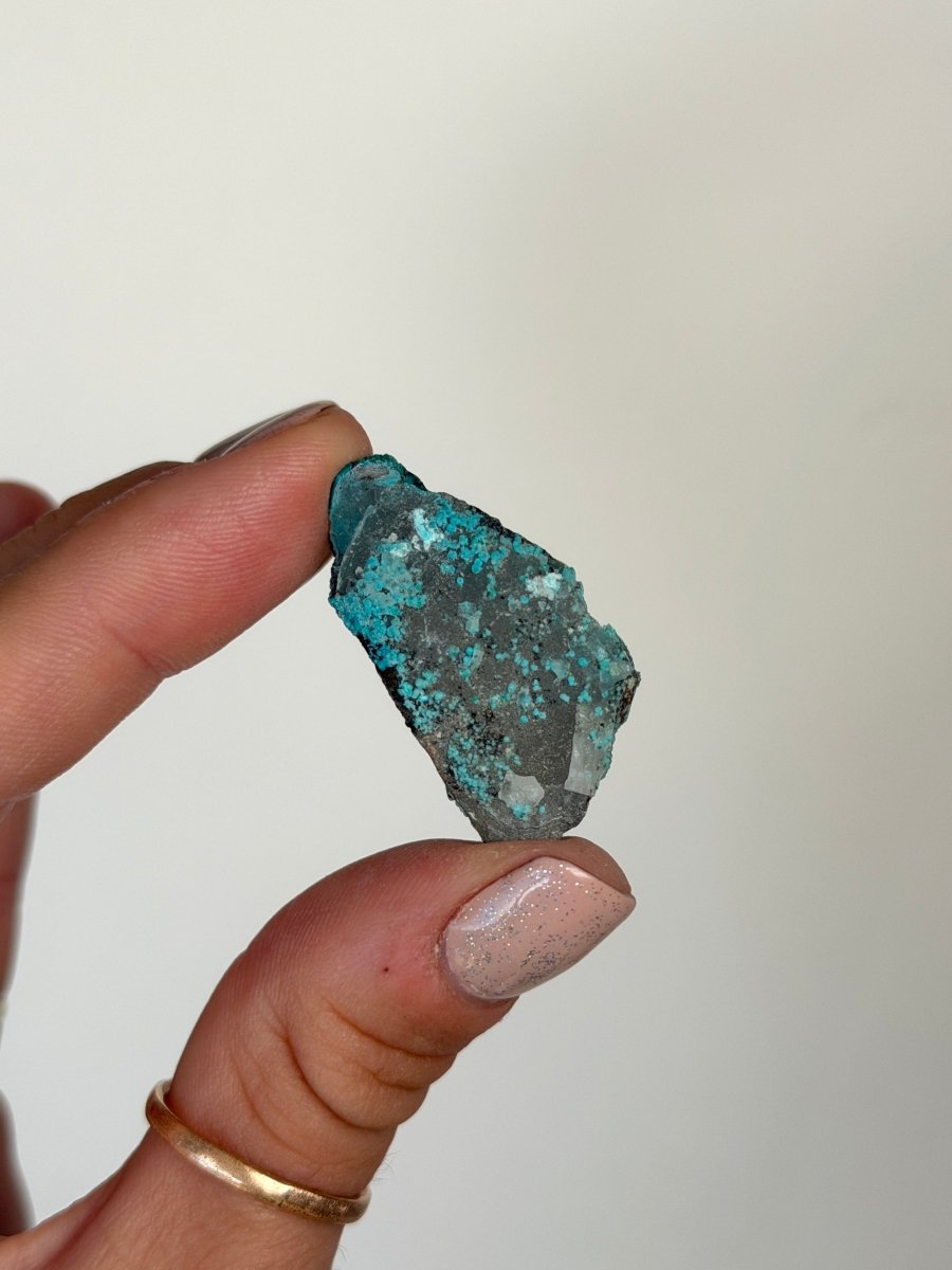Chrysocolla on Quartz, Peru, G ChrysocollaPeru- Haus of Moss and Moon