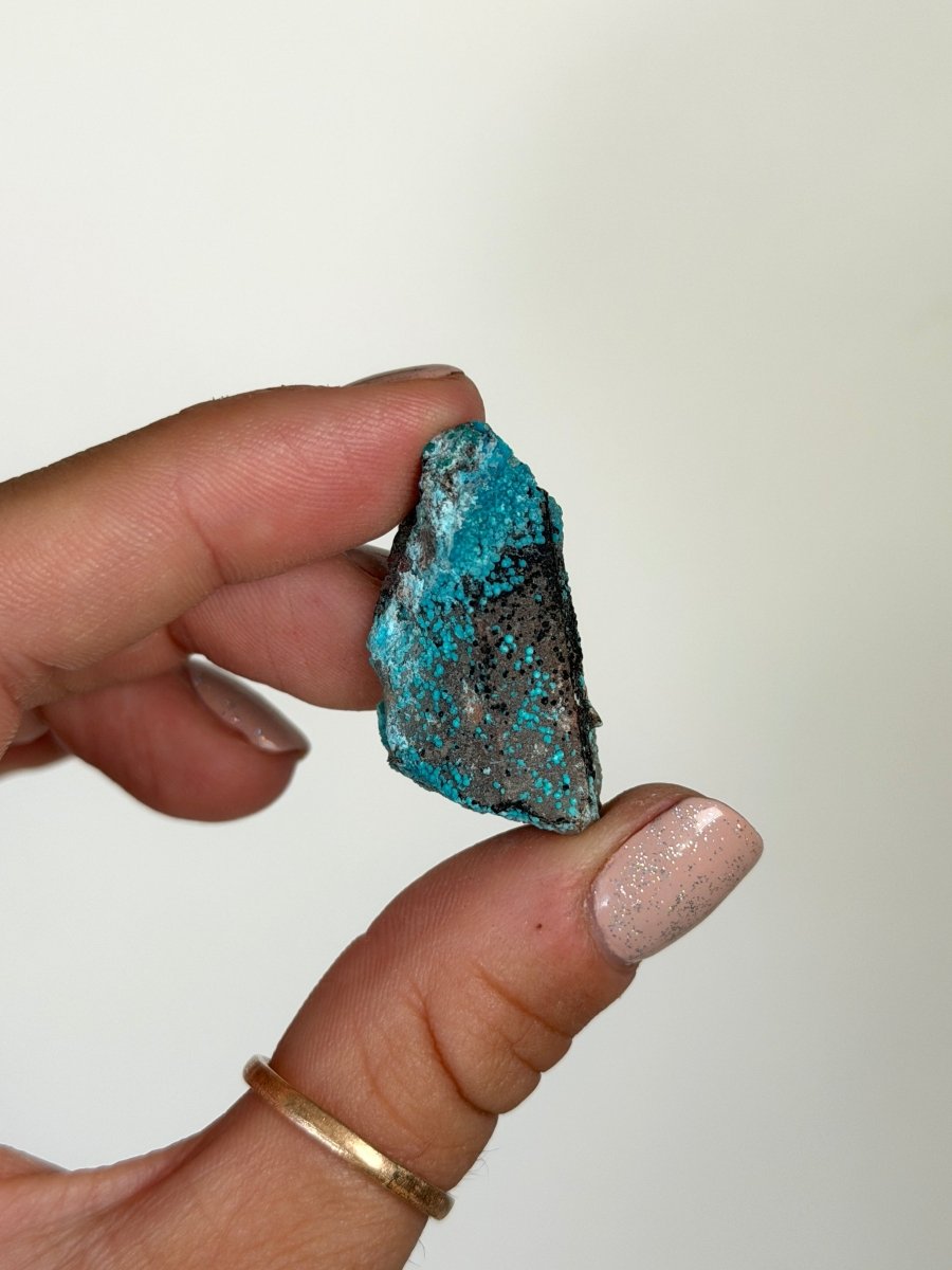 Chrysocolla on Quartz, Peru, G ChrysocollaPeru- Haus of Moss and Moon