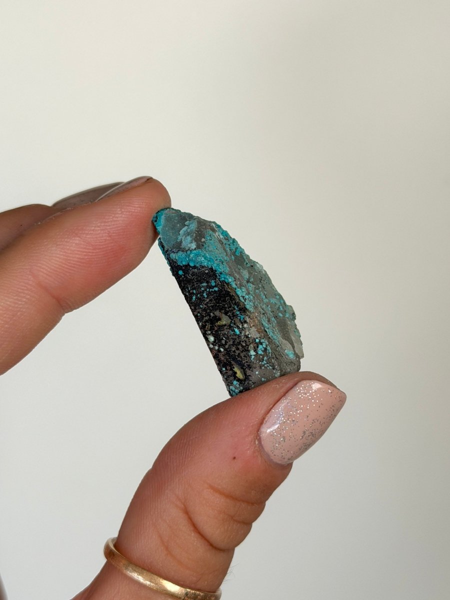 Chrysocolla on Quartz, Peru, G ChrysocollaPeru- Haus of Moss and Moon