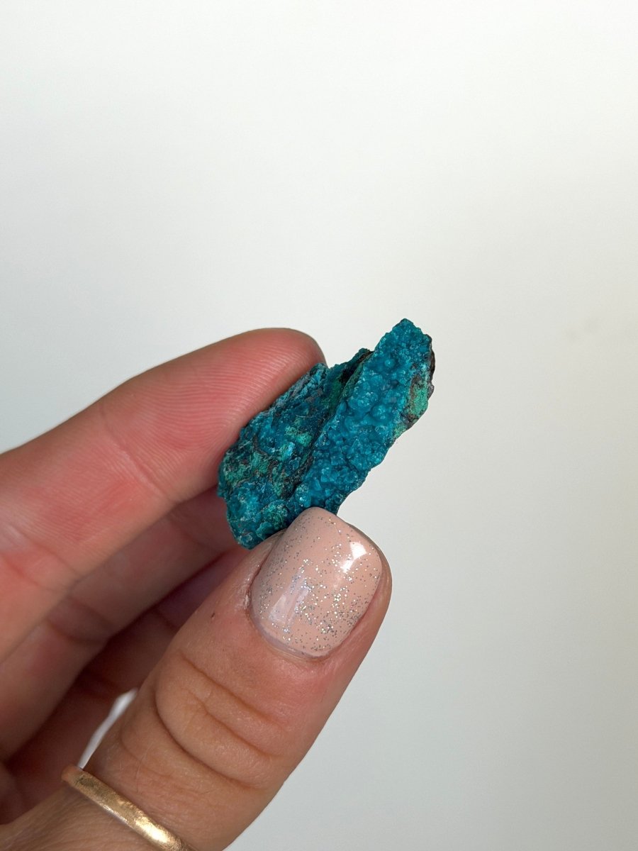 Chrysocolla on Quartz, Peru, H ChrysocollaPeru- Haus of Moss and Moon