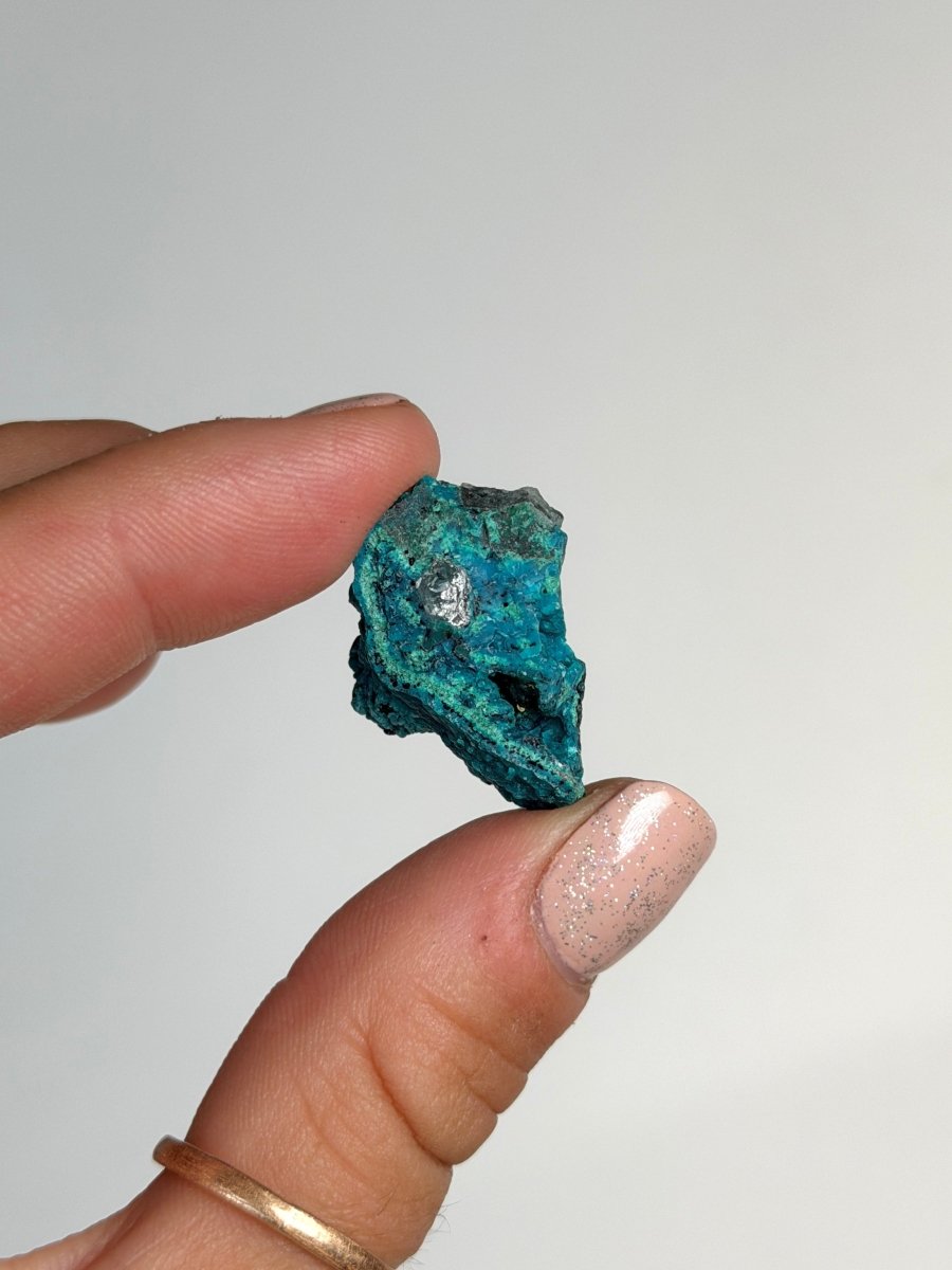 Chrysocolla on Quartz, Peru, I ChrysocollaPeru- Haus of Moss and Moon