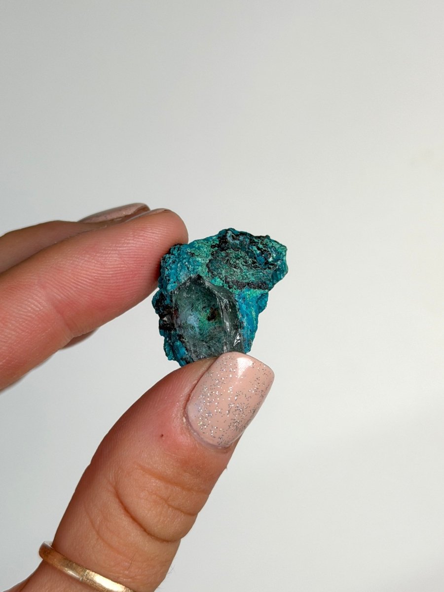 Chrysocolla on Quartz, Peru, I ChrysocollaPeru- Haus of Moss and Moon