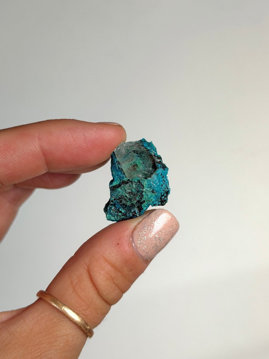 Chrysocolla on Quartz, Peru, I ChrysocollaPeru- Haus of Moss and Moon