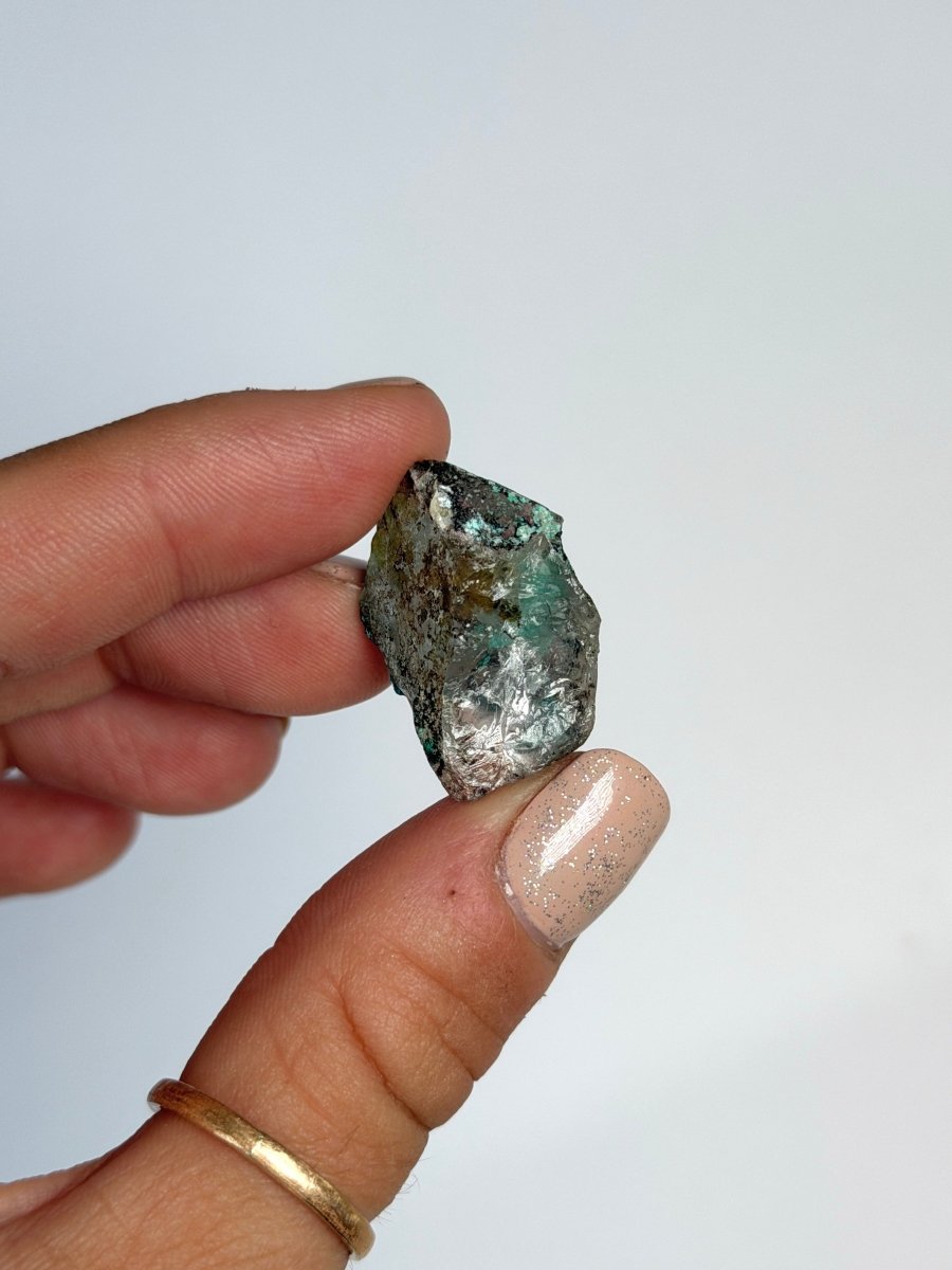 Chrysocolla on Quartz, Peru, J ChrysocollaPeru- Haus of Moss and Moon