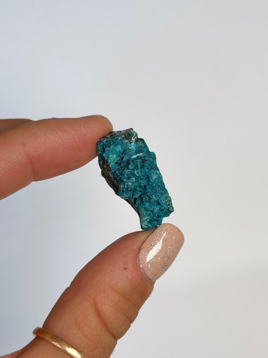 Chrysocolla on Quartz, Peru, K ChrysocollaPeru- Haus of Moss and Moon