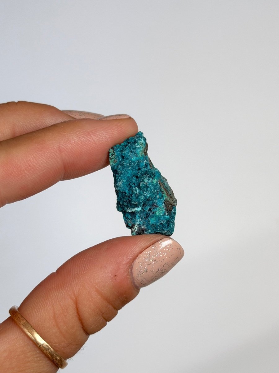 Chrysocolla on Quartz, Peru, K ChrysocollaPeru- Haus of Moss and Moon