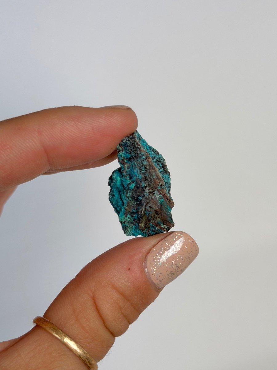 Chrysocolla on Quartz, Peru, K ChrysocollaPeru- Haus of Moss and Moon