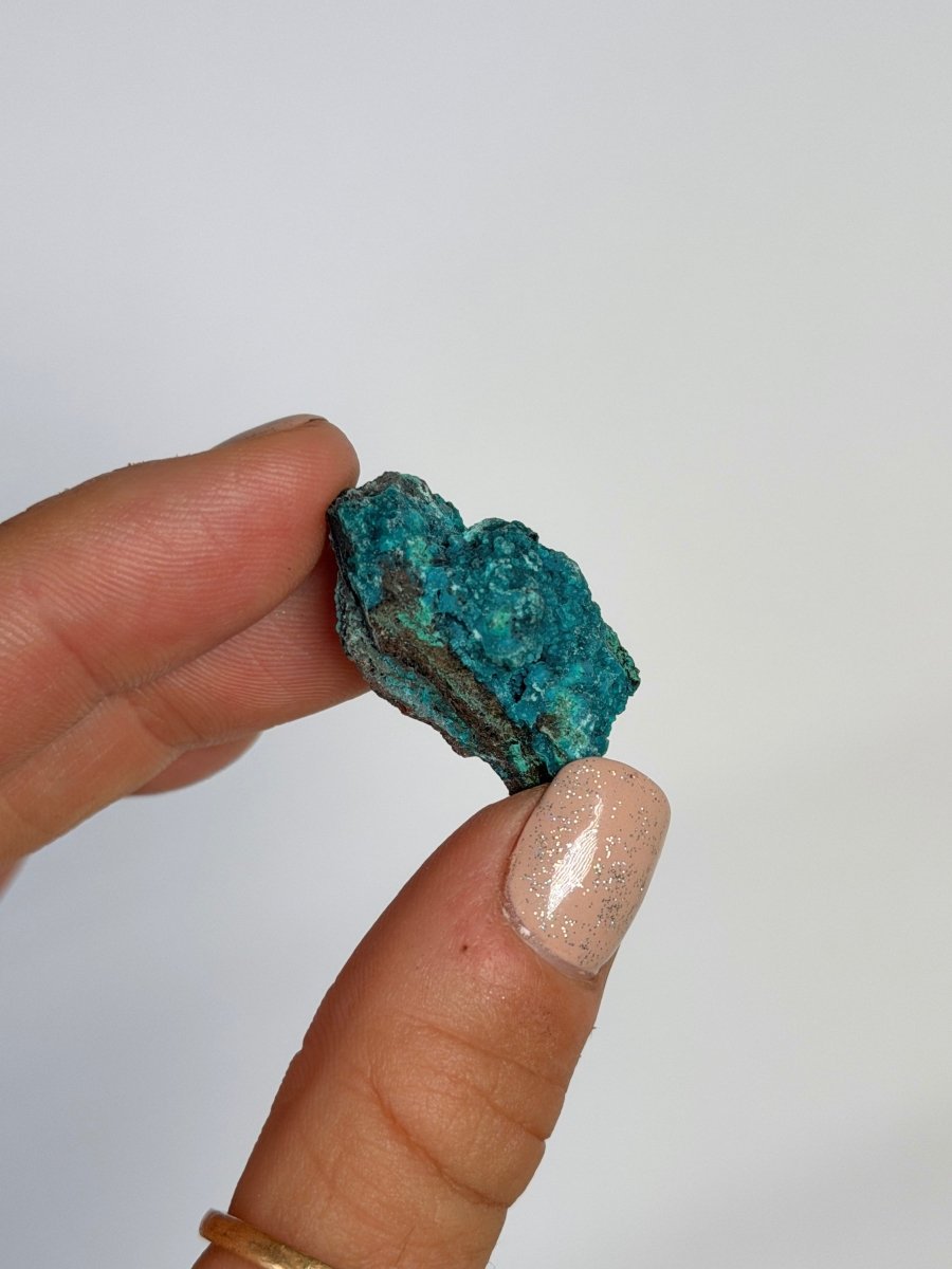 Chrysocolla on Quartz, Peru, K ChrysocollaPeru- Haus of Moss and Moon