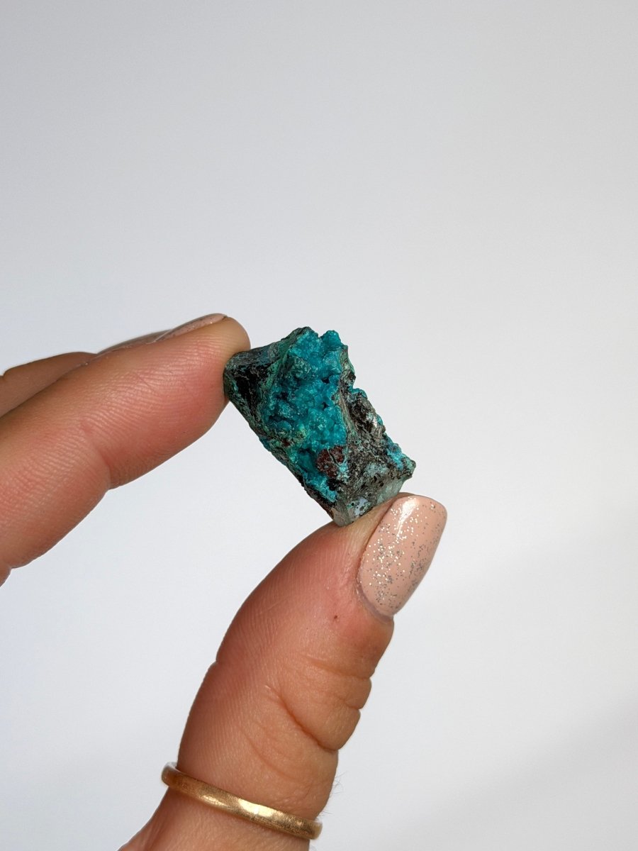 Chrysocolla on Quartz, Peru, L ChrysocollaPeru- Haus of Moss and Moon