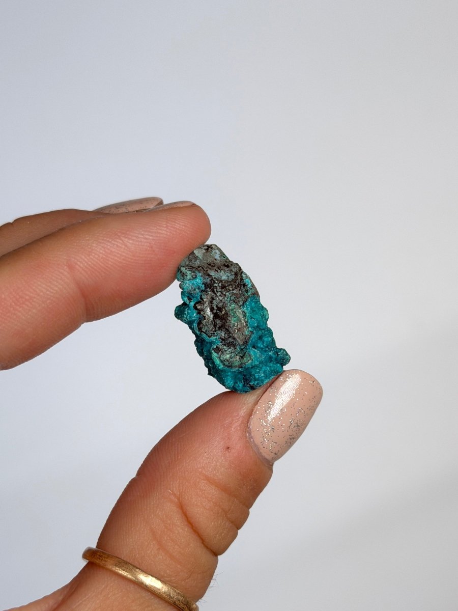 Chrysocolla on Quartz, Peru, L ChrysocollaPeru- Haus of Moss and Moon