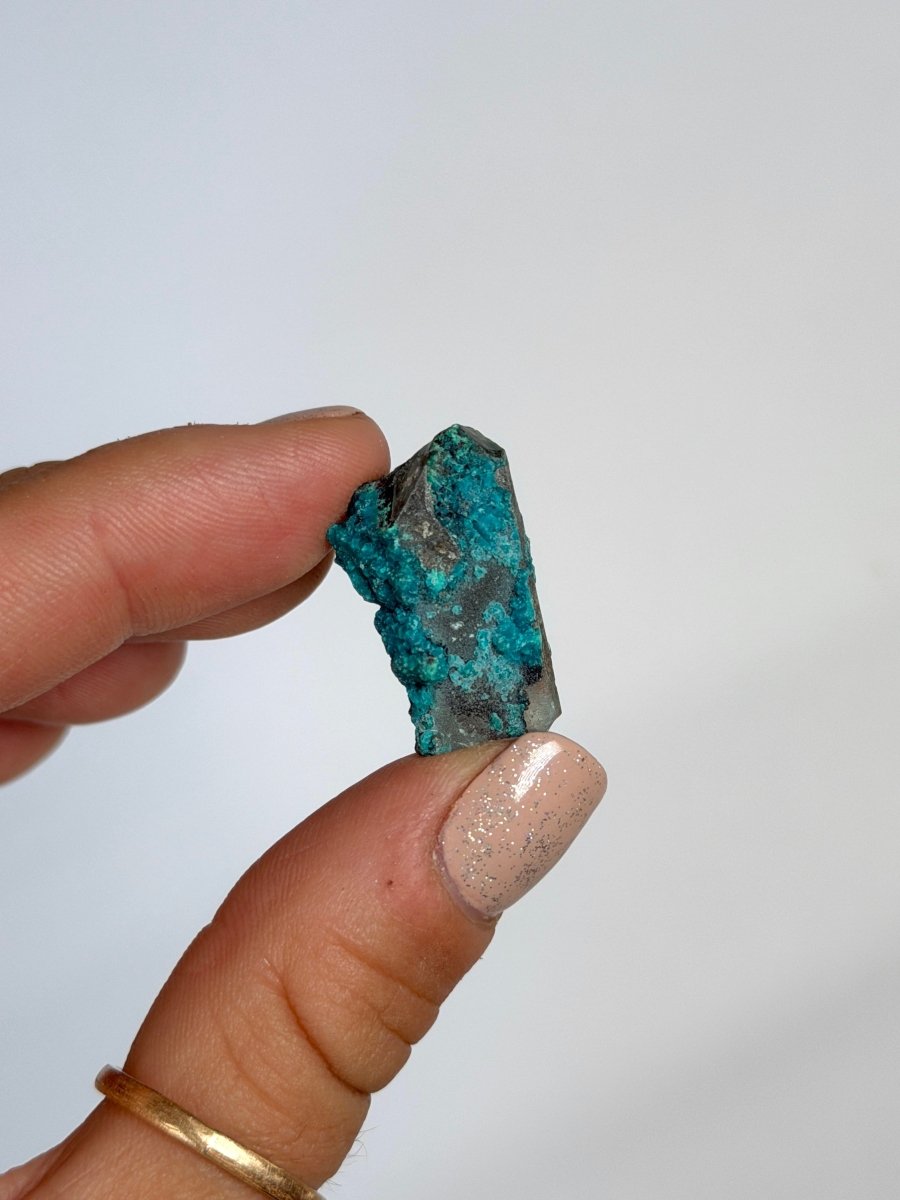 Chrysocolla on Quartz, Peru, L ChrysocollaPeru- Haus of Moss and Moon