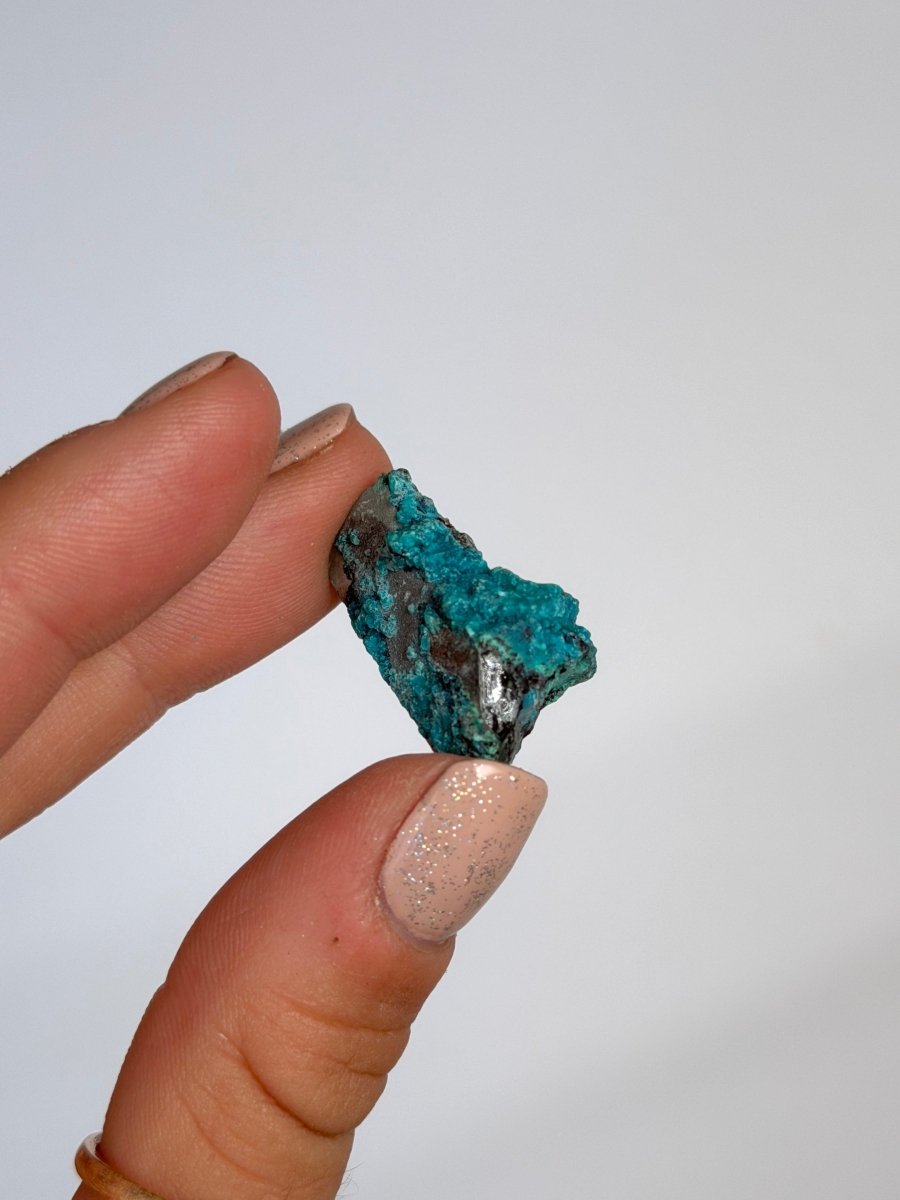 Chrysocolla on Quartz, Peru, L ChrysocollaPeru- Haus of Moss and Moon